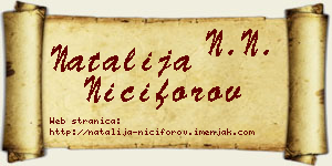 Natalija Nićiforov vizit kartica